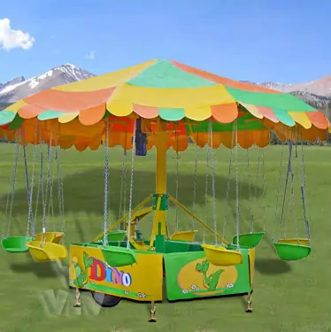 Chain Carousel on the trailer type 2.15 M - Mechanical Bundle commercial mechanical carousel attraction